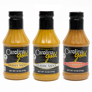 Set of 3 Mustard-Based Gourmet Carolina Gold Sauces